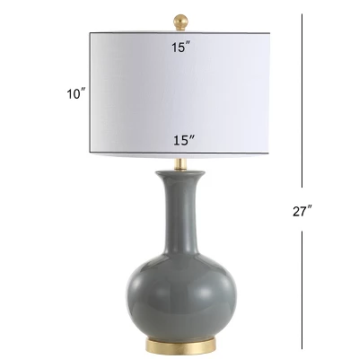 27" Ceramic/Metal Brussels Table Lamp (Includes LED Light Bulb) Gray - JONATHAN Y 3 27" Ceramic/Metal Brussels Table Lamp (Includes LED Light Bulb) Gray - JONATHAN Y - Image 3