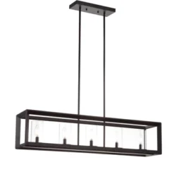 LED 5-Light Metal/Glass Anna Linear Pendant - JONATHAN Y -Furniture store GUEST b29a4bc6 4167 4c99 9462 2e40c940f155