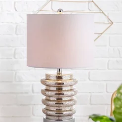 22.75" Glass Allen Table Lamp (Includes LED Light Bulb) Silver - JONATHAN Y -Furniture store GUEST b35741db 9f2d 417c 97e8 20f71062a5bf