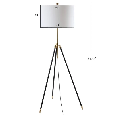 67" Adjustable Metal Lucius Floor Lamp (Includes LED Light Bulb) Black - JONATHAN Y 3 67" Adjustable Metal Lucius Floor Lamp (Includes LED Light Bulb) Black - JONATHAN Y - Image 3