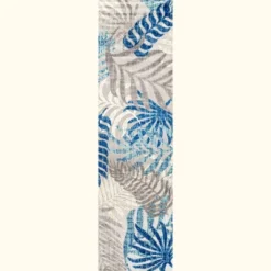 Tropics Palm Leaves Indoor/Outdoor Area Rug - JONATHAN Y
