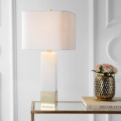29" Metal/Marble Jeffrey Table Lamp (Includes LED Light Bulb) Gold - JONATHAN Y 1 29" Metal/Marble Jeffrey Table Lamp (Includes LED Light Bulb) Gold - JONATHAN Y
