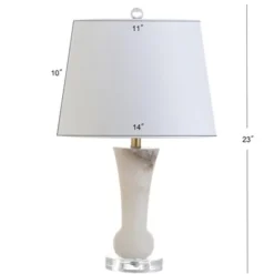 23" Eliza Alabaster Table Lamp (Includes LED Light Bulb) White - JONATHAN Y -Furniture store GUEST b50cb0d1 cb37 446f a8e8 57179db3a393