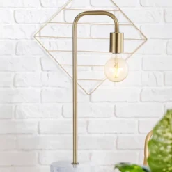 20.5" Metal/Marble Minimalist Glam Pipe Table Lamp (Includes LED Light Bulb) Brass - Jonathan Y 7 20.5" Metal/Marble Minimalist Glam Pipe Table Lamp (Includes LED Light Bulb) Brass - Jonathan Y -Furniture store GUEST b5466598 11d8 4c98 ad10 79aafd77a7af