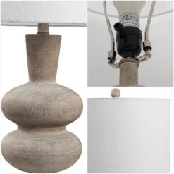 JONATHAN Y Matheo 24" Modern Minimalist Sculptural Oak-Grain Resin LED Table Lamp -Furniture store GUEST b5e6d7ae 52fb 43d8 806f 1c8997ab5805