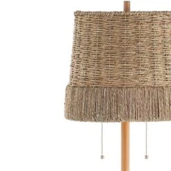 61" 2-Light Ocata Coastal Bohemian Iron/Rattan LED Floor Lamp With Pull-Chain Brown Wood (Includes LED Light Bulb) - JONATHAN Y -Furniture store GUEST b686463a bad1 48b1 98df 6208fdbe6191