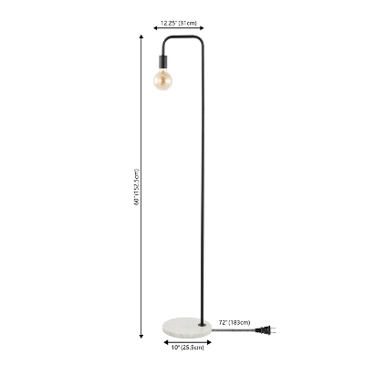 JONATHAN Y Vega 60" Minimalist Edison Metal/Marble Floor Lamp: Solid Marble Base, ETL Listed 8 JONATHAN Y Vega 60" Minimalist Edison Metal/Marble Floor Lamp: Solid Marble Base, ETL Listed - Image 8