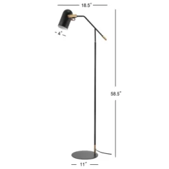58.5" Metal Eugenio Floor Lamp (Includes LED Light Bulb) Black - JONATHAN Y -Furniture store GUEST bad088ef ea11 4014 9e39 eb7aaac2c995