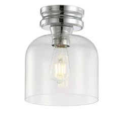 7.75" Metal/Glass Domenic Flush Mount (Includes Energy Efficient Light Bulb) - JONATHAN Y -Furniture store GUEST bb379ee5 89b6 49c7 9d7b a567004aff17