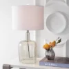 26" Glass Augustine Table Lamp (Includes LED Light Bulb) Gray - JONATHAN Y