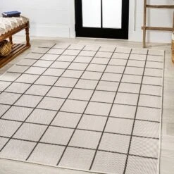 Grid Modern Squares Indoor/Outdoor Area Rug - JONATHAN Y -Furniture store GUEST bb9569f1 6e2d 454e ab96 99a8095a0d10