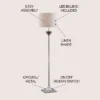 JONATHAN Y Amelia Lotus Crystal/Metal LED Floor Lamp