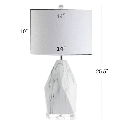 25.5" Marble/Crystal/Ceramic Oslo Table Lamp (Includes LED Light Bulb) White - JONATHAN Y 3 25.5" Marble/Crystal/Ceramic Oslo Table Lamp (Includes LED Light Bulb) White - JONATHAN Y - Image 3