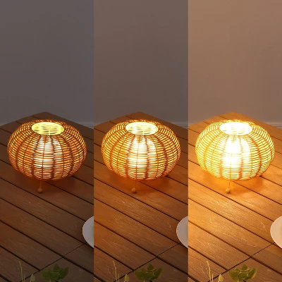 JONATHAN Y Kairi Modern Bohemian Indoor/Outdoor Faux Rattan Lantern Rechargeable/Cordless Dimmable Integrated LED Table Lamp 6 JONATHAN Y Kairi Modern Bohemian Indoor/Outdoor Faux Rattan Lantern Rechargeable/Cordless Dimmable Integrated LED Table Lamp - Image 6