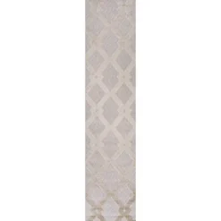 Duwun High-Low Pile Ogee Trellis Tone-on-Tone Indoor/Outdoor Area Rug - JONATHAN Y