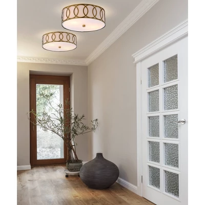 12.25" Metal Aria Flush Mount (Includes LED Light Bulb) - JONATHAN Y 1 12.25" Metal Aria Flush Mount (Includes LED Light Bulb) - JONATHAN Y