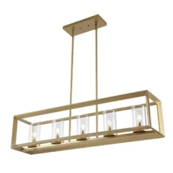 LED 5-Light Metal/Glass Anna Linear Pendant - JONATHAN Y -Furniture store GUEST be180eeb 23ee 4045 8fe2 573cf57015c4