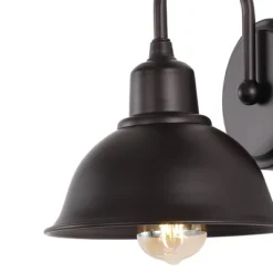 8" LED 1-Light Frisco Industrial Iron Wall Sconce Oil Rubbed Bronze - JONATHAN Y: ETL Listed, 2700K, 80 CRI, Metal Shade -Furniture store GUEST bedf2d85 b5ae 429b ac94 eaa8c1755dad