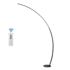 JONATHAN Y Enzo 68" Contemporary Minimalist Metal Arc Dimmable Integrated Floor Lamp Black: Single Bulb, ETL Listed -Furniture store GUEST bf2f0b70 01ed 4ca8 89e6 b77aa259fa62