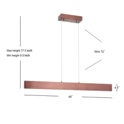 40" Adjustable Metal Draper Dimmable Linear Pendant (Includes Energy Efficient Light Bulb) - JONATHAN Y -Furniture store GUEST c0491739 dec7 49c0 837f 086305609ee0