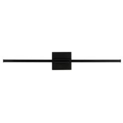 28" LED Makena Dimmable Metal Wall Sconce Black - JONATHAN Y: Modern Vanity Fixture, ETL Listed, No Shade -Furniture store GUEST c0ed00f3 5055 41d7 bf98 f8a42a490aaf