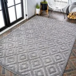 Portmany Neutral Diamond Trellis Indoor/Outdoor Area Rug - JONATHAN Y -Furniture store GUEST c274246c ac65 45aa 8594 72ab61ef5c2f