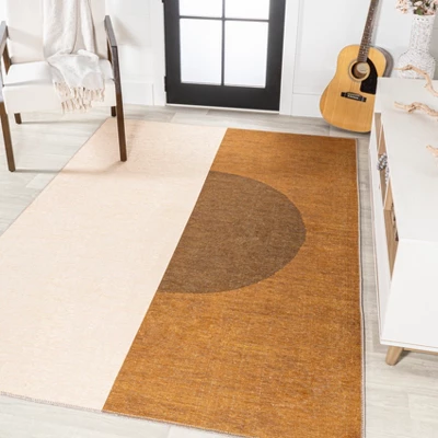 Demie Minimalist Graphic Circle Machine-Washable Area Rug - JONATHAN Y 2 Demie Minimalist Graphic Circle Machine-Washable Area Rug - JONATHAN Y - Image 2