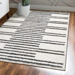 Petra Stripe Geometric Shag Area Rug - JONATHAN Y -Furniture store GUEST c3d9d558 8306 4a1d bcc6 ec5df96d9cd3
