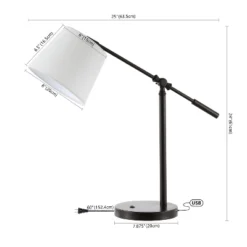 24" Troy Classic Contemporary Iron LED Task Lamp With USB Charging Port Oil Rubbed Bronze (Includes LED Light Bulb) - JONATHAN Y 9 24" Troy Classic Contemporary Iron LED Task Lamp With USB Charging Port Oil Rubbed Bronze (Includes LED Light Bulb) - JONATHAN Y -Furniture store GUEST c3e74fb9 6cb8 4543 be50 e5d61d18e222