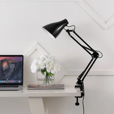 28.5" Odile Classic Industrial Adjustable Articulated Clamp-On Task Lamp (Includes LED Light Bulb) - JONATHAN Y 7 28.5" Odile Classic Industrial Adjustable Articulated Clamp-On Task Lamp (Includes LED Light Bulb) - JONATHAN Y - Image 7