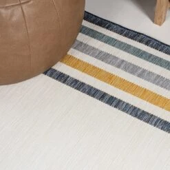 JONATHAN Y Pollux Classic Coastal Mitred Stripe Reversible Machine-Washable Indoor/Outdoor Area Rug -Furniture store GUEST c535dc86 a096 4492 9223 b98f74c984fd