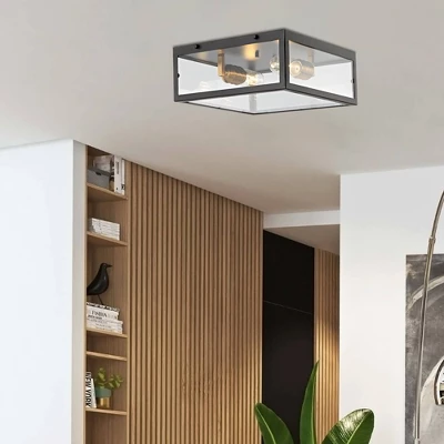 12" LED 2-Light Iron/Glass Pendant Oil Rubbed Bronze/Brass - JONATHAN Y 3 12" LED 2-Light Iron/Glass Pendant Oil Rubbed Bronze/Brass - JONATHAN Y - Image 3