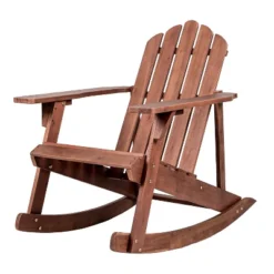 Kiawah Outdoor Patio Classic Acacia Wood Adirondack Rocking Chair -JONATHAN Y -Furniture store GUEST c6091052 b300 4f9d b10e 1357c9beee7c