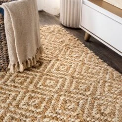 Hira Hand Woven Diamond Chunky Jute Area Rug - JONATHAN Y -Furniture store GUEST c6249746 8ca0 467f 9192 db1018765093