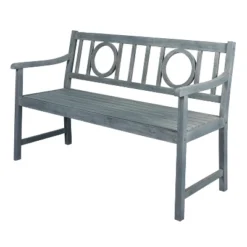 Apollo 3-Seat Circle-Back Acacia Wood Outdoor Garden Patio Bench - JONATHAN Y -Furniture store GUEST c626b1ea bb3d 43bd 8b90 57364b363629