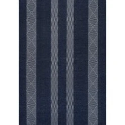 Nautisk Trellis Stripe Machine-Washable Area Rug - JONATHAN Y