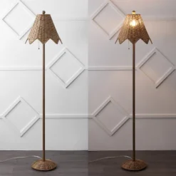 JONATHAN Y Tybee Traditional Coastal Rattan Scalloped LED Floor Lamp -Furniture store GUEST c6e39259 8387 4057 a8d0 c1a8f94b232d