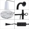11.5" 1-Light Andre Contemporary Iron Plug-In With Adjustable White Marble Table LED Sconce Black - JONATHAN Y: UL Listed, Cotton Shade