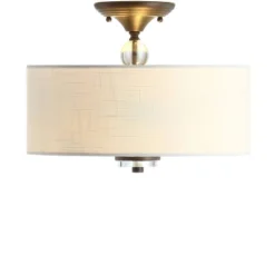 15" Metal/Crystal Marc Semi Flush Mount (Includes Energy Efficient Light Bulb) - JONATHAN Y -Furniture store GUEST c8e90062 0933 4bb8 857f 46bbfd569929