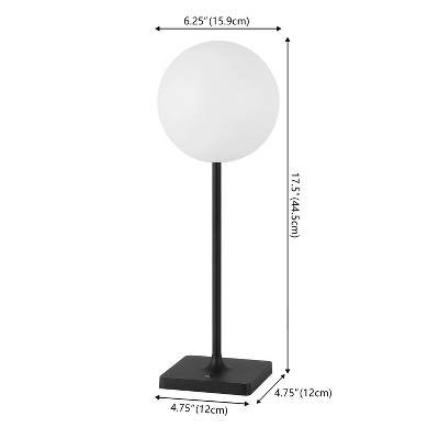 JONATHAN Y Allie Modern Minimalist Indoor/Outdoor Metal Globe Rechargeable/Cordless Dimmable Integrated LED Table Lamp With Touch Sensor 3 JONATHAN Y Allie Modern Minimalist Indoor/Outdoor Metal Globe Rechargeable/Cordless Dimmable Integrated LED Table Lamp With Touch Sensor - Image 3