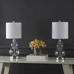 (Set Of 2) 22" Cora Classic Vintage Glass LED Table Lamp With USB Charging Port (Includes LED Light Bulb) - JONATHAN Y 13 (Set Of 2) 22" Cora Classic Vintage Glass LED Table Lamp With USB Charging Port (Includes LED Light Bulb) - JONATHAN Y -Furniture store GUEST c92039ea 624f 436c a43c b2e67f7b8489
