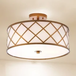 16.75" Metal Elizabeth Flush Mount Ceiling Light (Includes Energy Efficient Light Bulb) - JONATHAN Y -Furniture store GUEST c95e7e36 87a3 4dd6 88a1 db8a1ee2f2be
