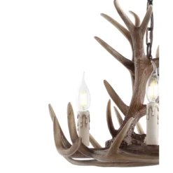 18" LED Adjustable Resin Antler Chandelier Brown - Jonathan Y -Furniture store GUEST caf31d5e aebe 4de4 a924 16a858aabf13