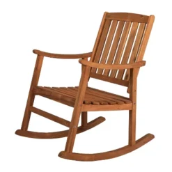 Penny Classic Slat-Back Acacia Wood Patio Outdoor Rocking Chair - JONATHAN Y -Furniture store GUEST cbe535b2 00bc 4356 8331 a967fbf4ea79