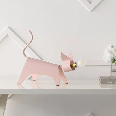 11.75" Penelope Modern Industrial Iron Feline Kids' Lamp (Includes LED Light Bulb) Pink - JONATHAN Y 3 11.75" Penelope Modern Industrial Iron Feline Kids' Lamp (Includes LED Light Bulb) Pink - JONATHAN Y - Image 3
