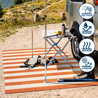 Negril Two-Tone Wide Stripe Indoor/Outdoor Area Rug - JONATHAN Y 9 Negril Two-Tone Wide Stripe Indoor/Outdoor Area Rug - JONATHAN Y - Image 9