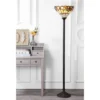 70" Davis Tiffany Style Torchiere Floor Lamp (Includes LED Light Bulb) Bronze - JONATHAN Y