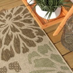 Zinnia Modern Floral Textured Weave Indoor/Outdoor Area Rug - JONATHAN Y -Furniture store GUEST cd31ca11 3b5c 4e21 bb9a 96bbd753a118