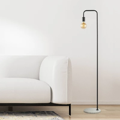 JONATHAN Y Vega 60" Minimalist Edison Metal/Marble Floor Lamp: Solid Marble Base, ETL Listed 2 JONATHAN Y Vega 60" Minimalist Edison Metal/Marble Floor Lamp: Solid Marble Base, ETL Listed - Image 2