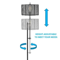 64.5" Noah Modern Industrial Iron Height-Adjustable LED Floor Lamp Black (Includes LED Light Bulb) - JONATHAN Y -Furniture store GUEST ce3b4e3b b261 42e0 b670 04c0ba0e0a0c